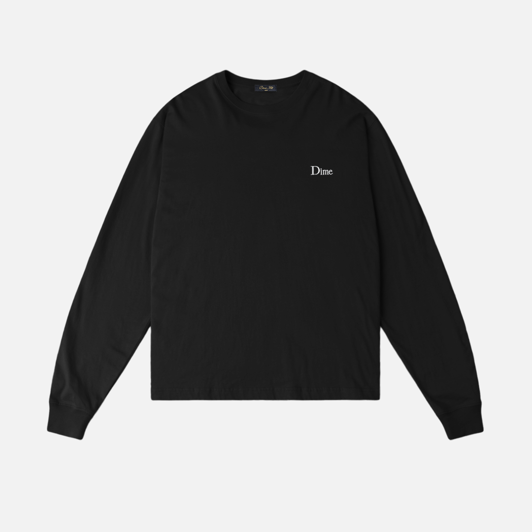 Dime Classic Small Logo LS T-Shirt - Black