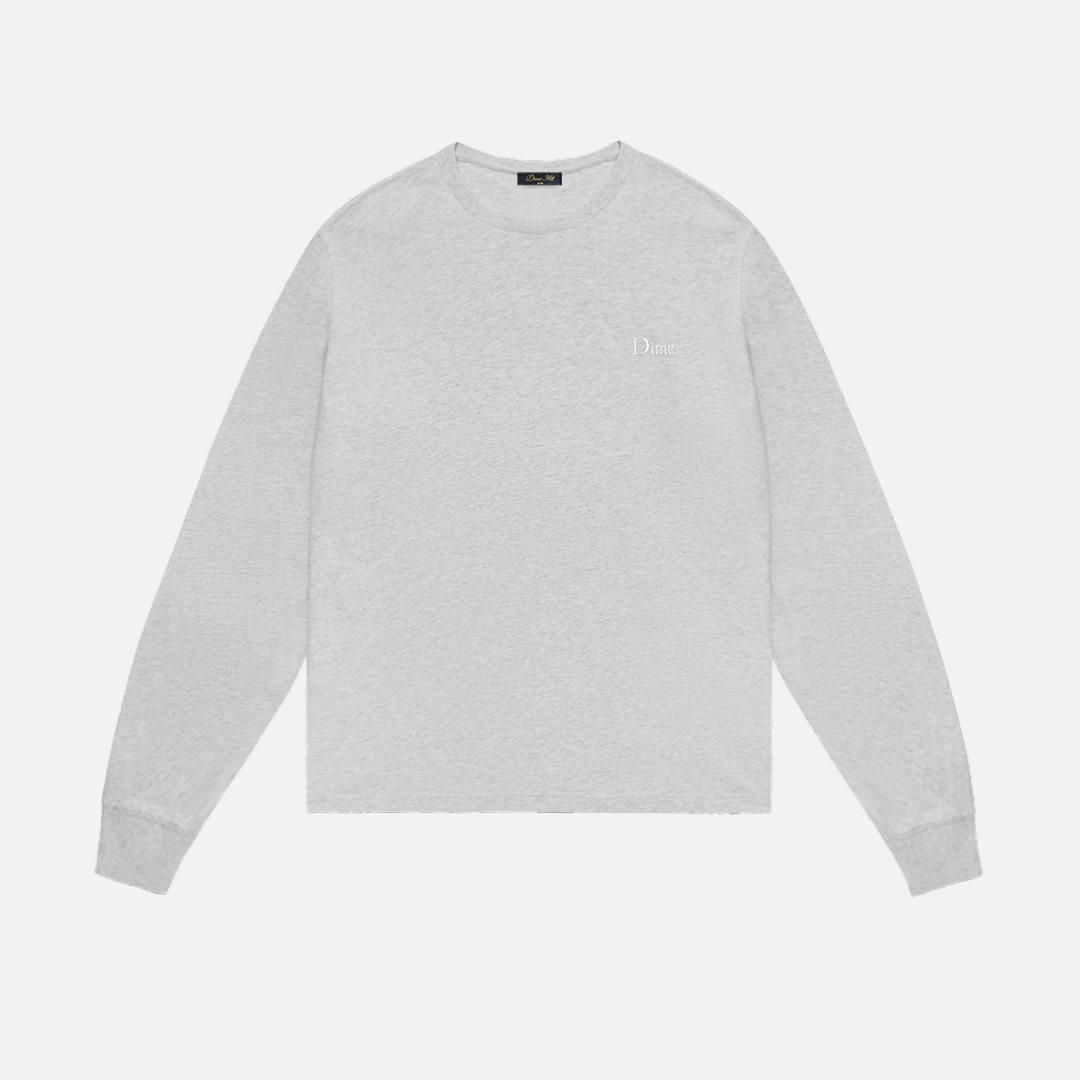 Dime Classic Small Logo LS T-Shirt - Heather Gray