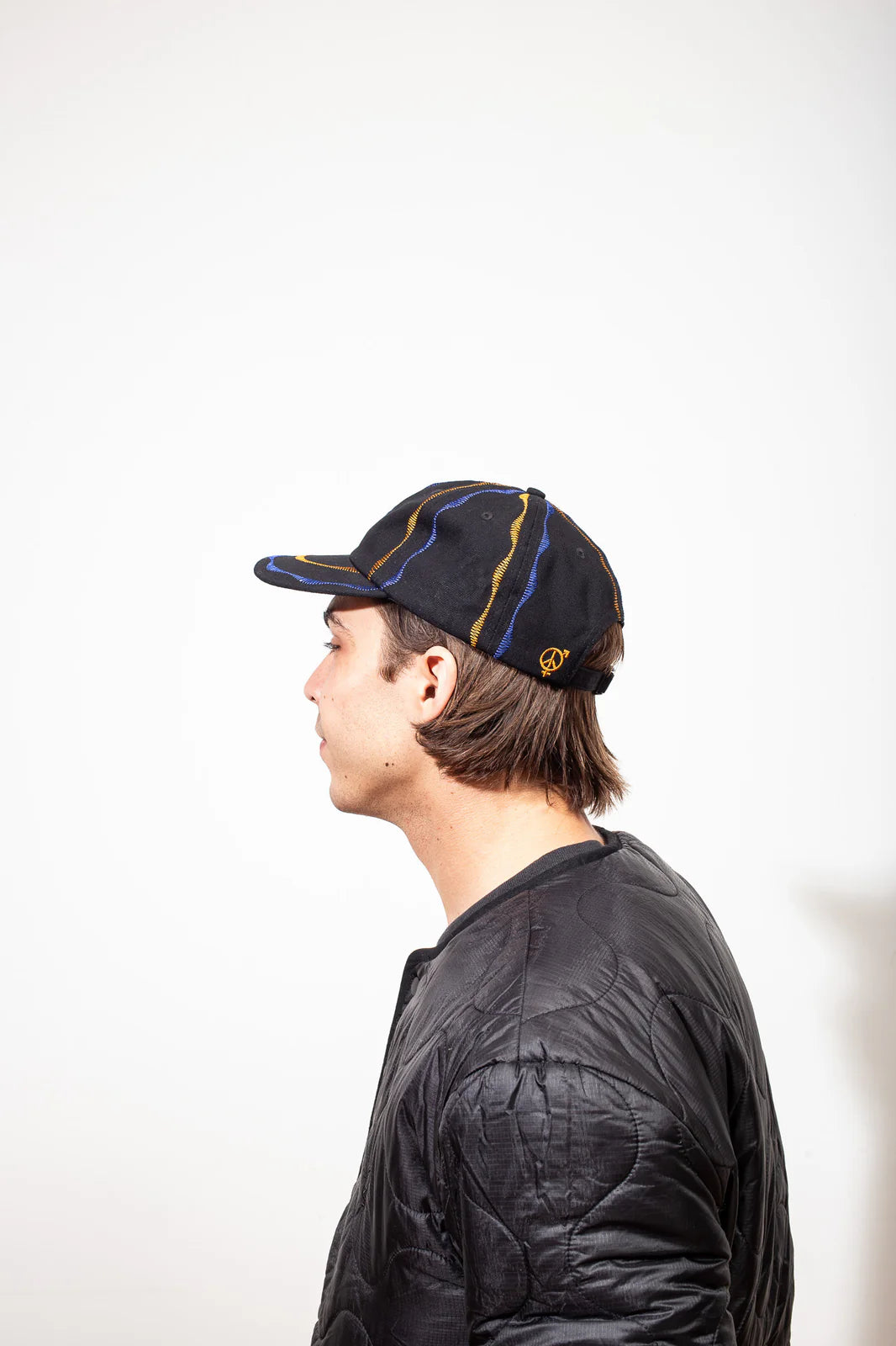 Sexhippies Pinwheel Welder's Stitch Hat - Black / Royal / Burnt Orange