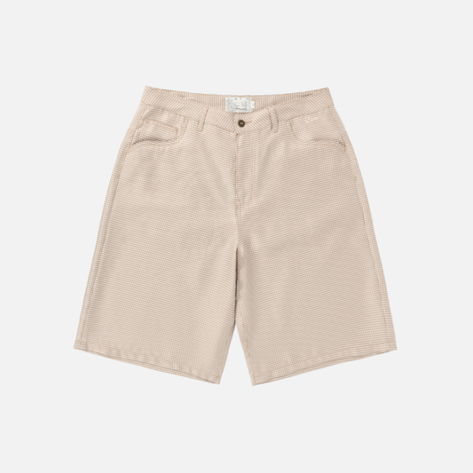 Dime Baggy Houndstooth Shorts - Beige
