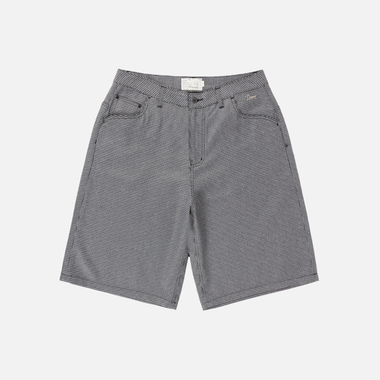 Dime Baggy Houndstooth Shorts - Gray