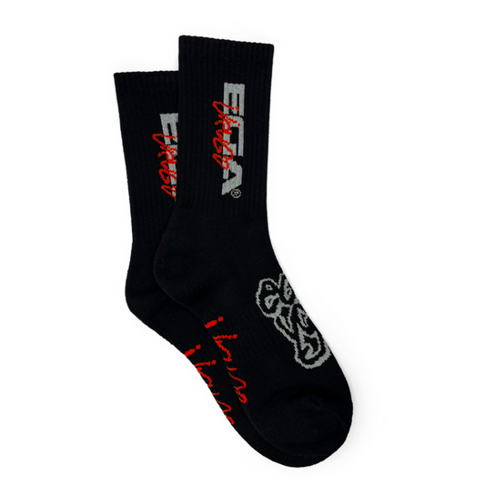 EasyGo NYC "Urugo" Advanced Merino Wool Blend Reflective Logo Socks (Red)