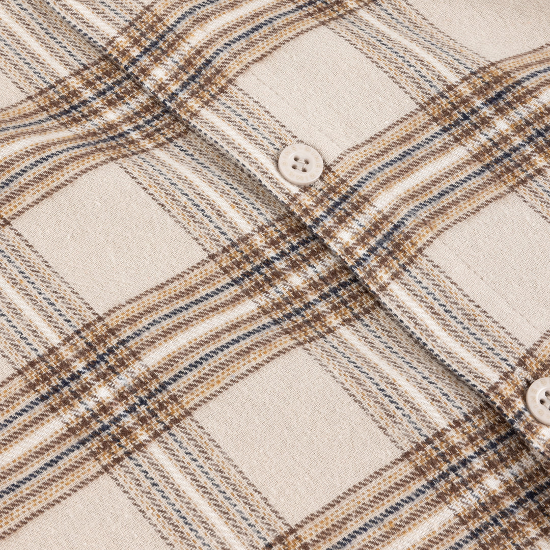 Dime Plaid Flannel Shirt - Beige