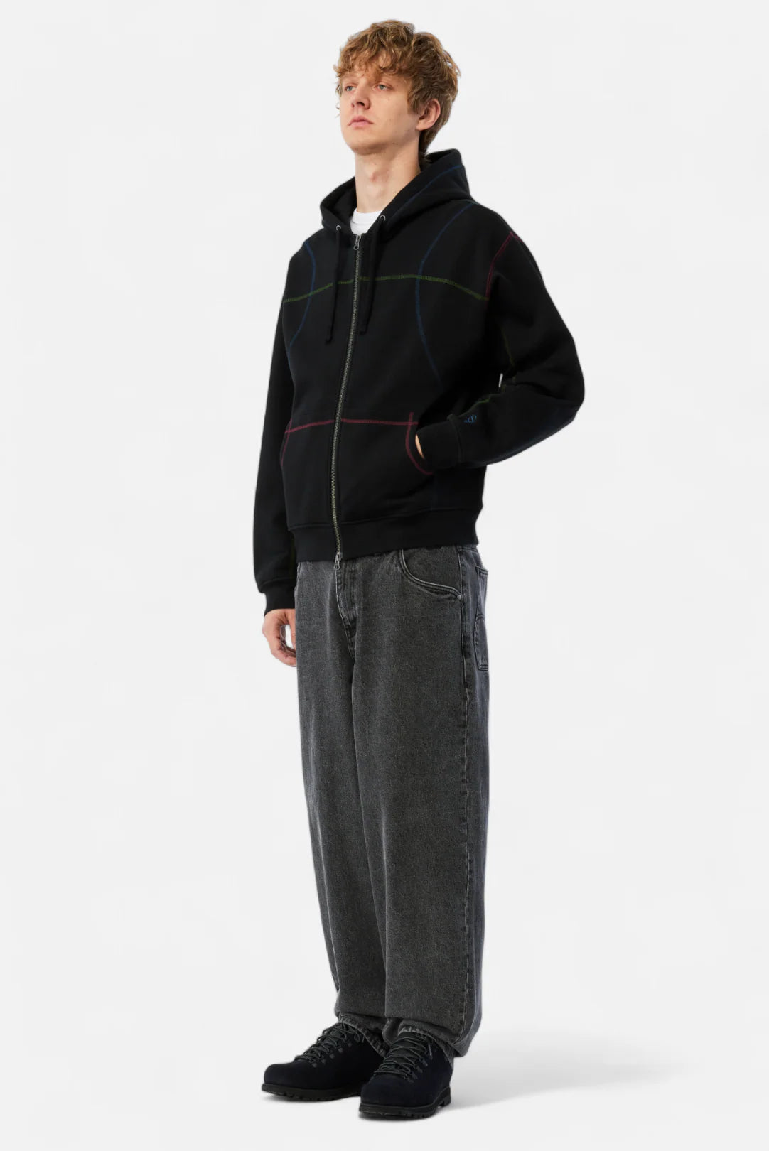 Dime Court Zip Hoodie - Black Multi