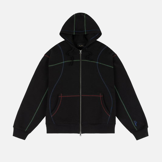 Dime Court Zip Hoodie - Black Multi