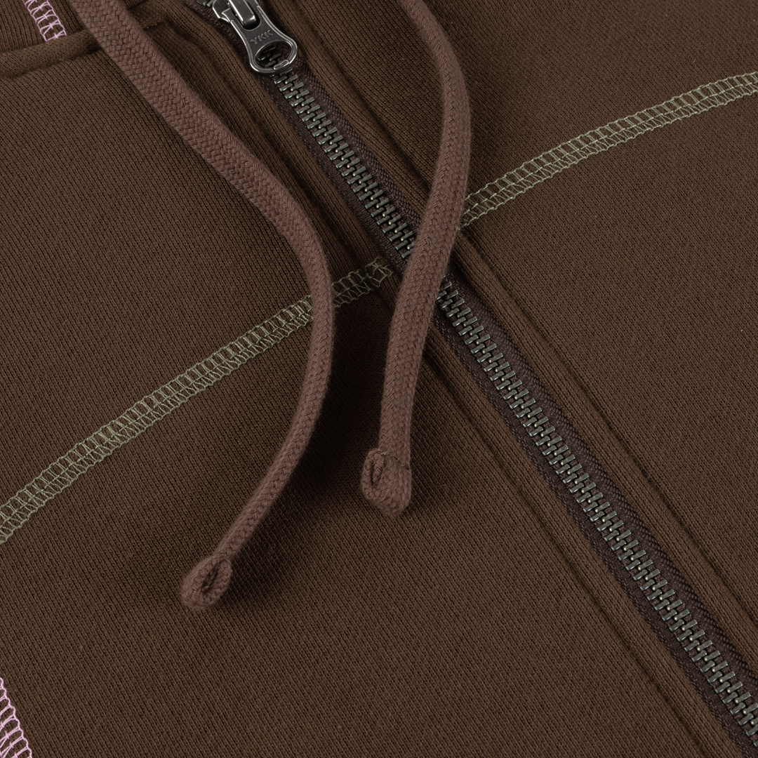 Dime Court Zip Hoodie - Brown Multi