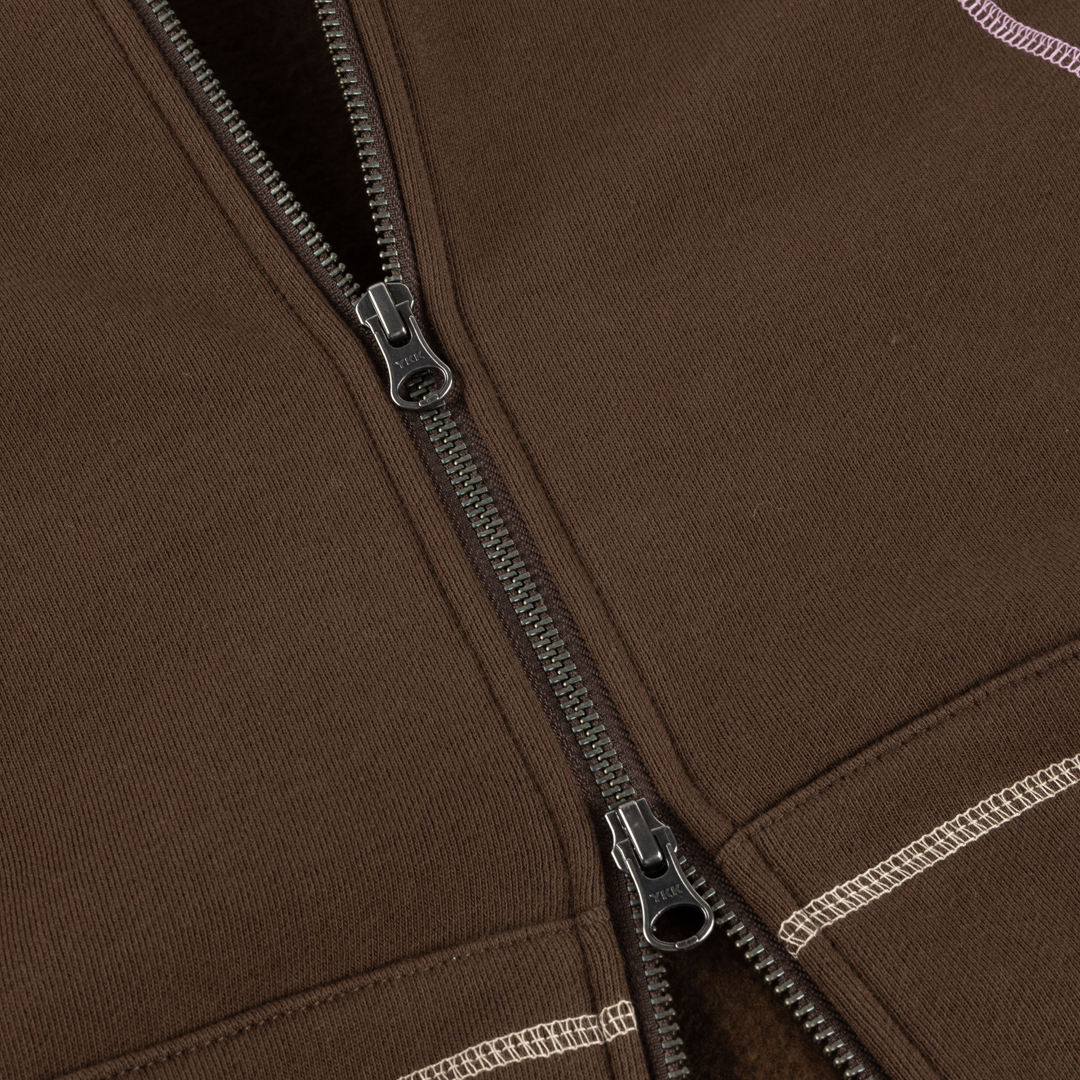 Dime Court Zip Hoodie - Brown Multi