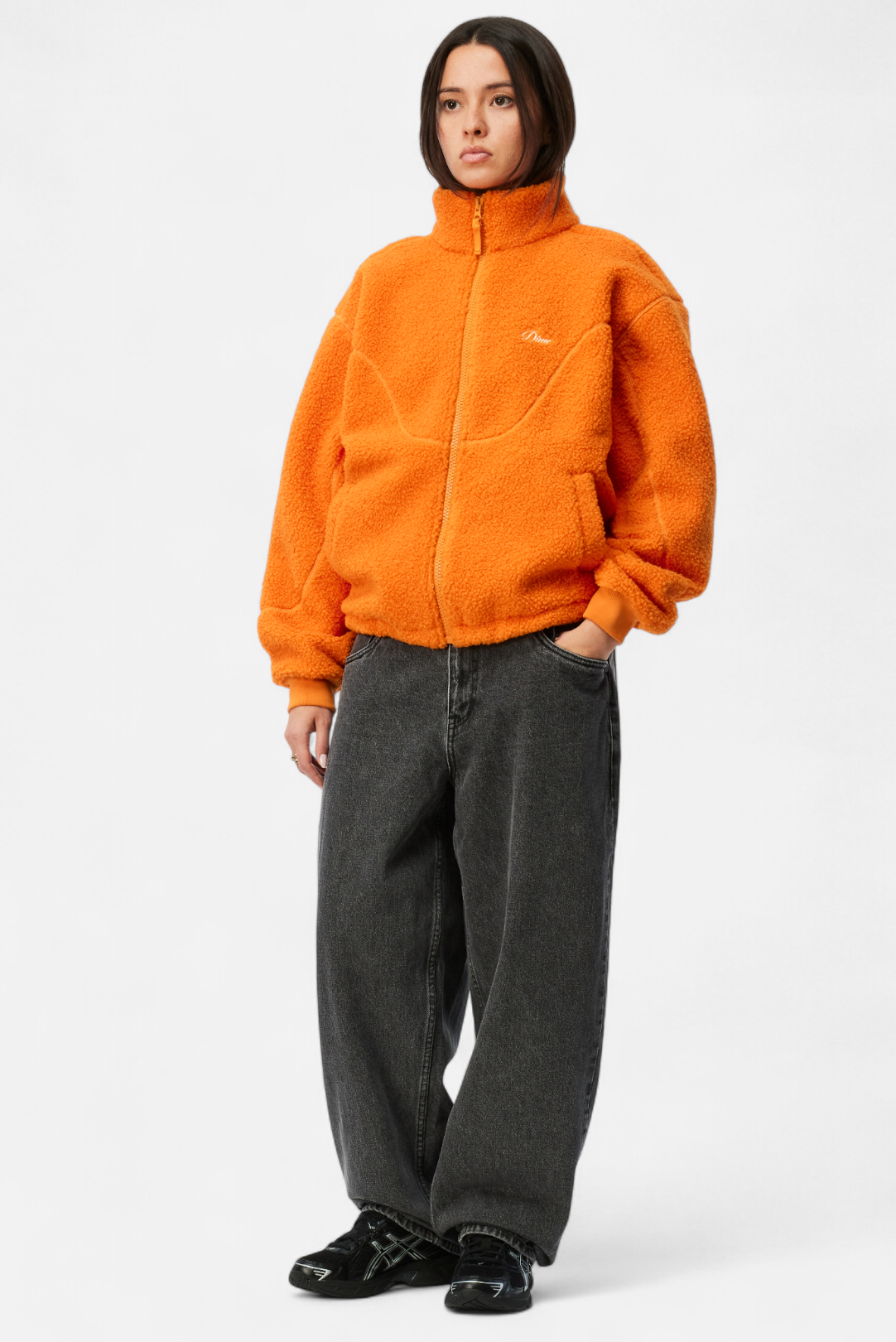 Dime Polar Fleece Sherpa Zip - Orange