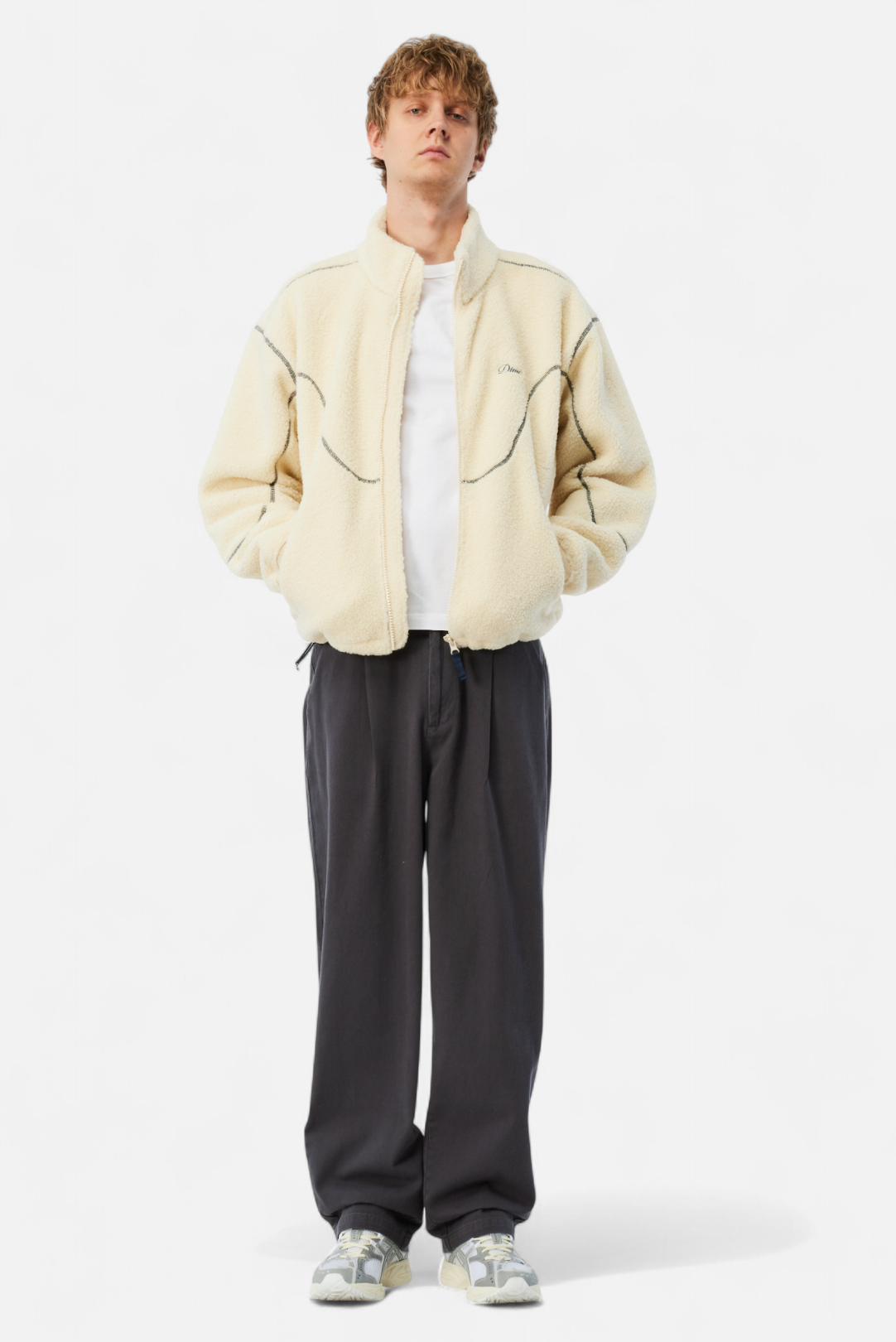 Dime Polar Fleece Sherpa Zip - Cream