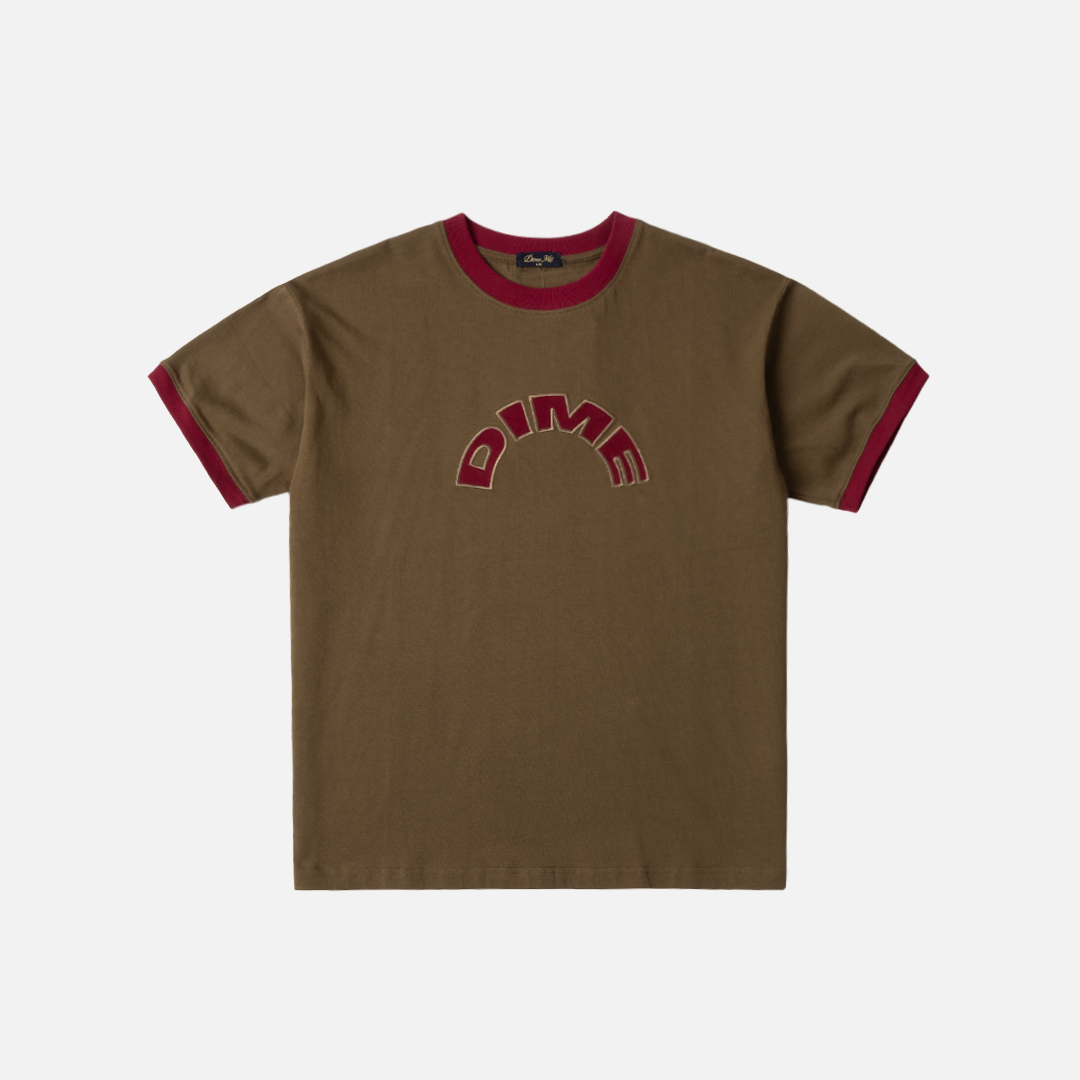 Dime Arch Ringer T-Shirt - Brown