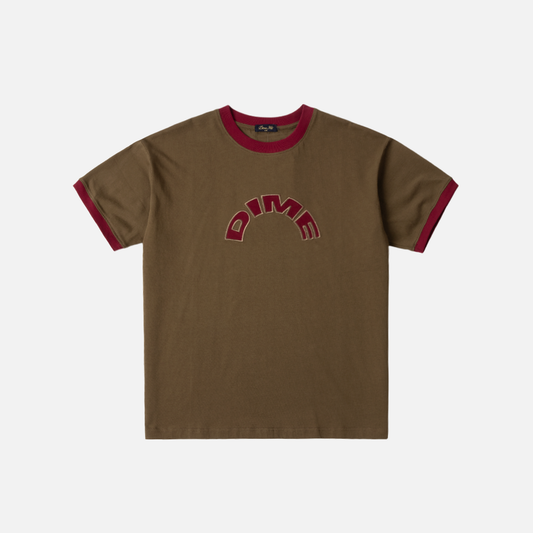 Dime Arch Ringer T-Shirt - Brown