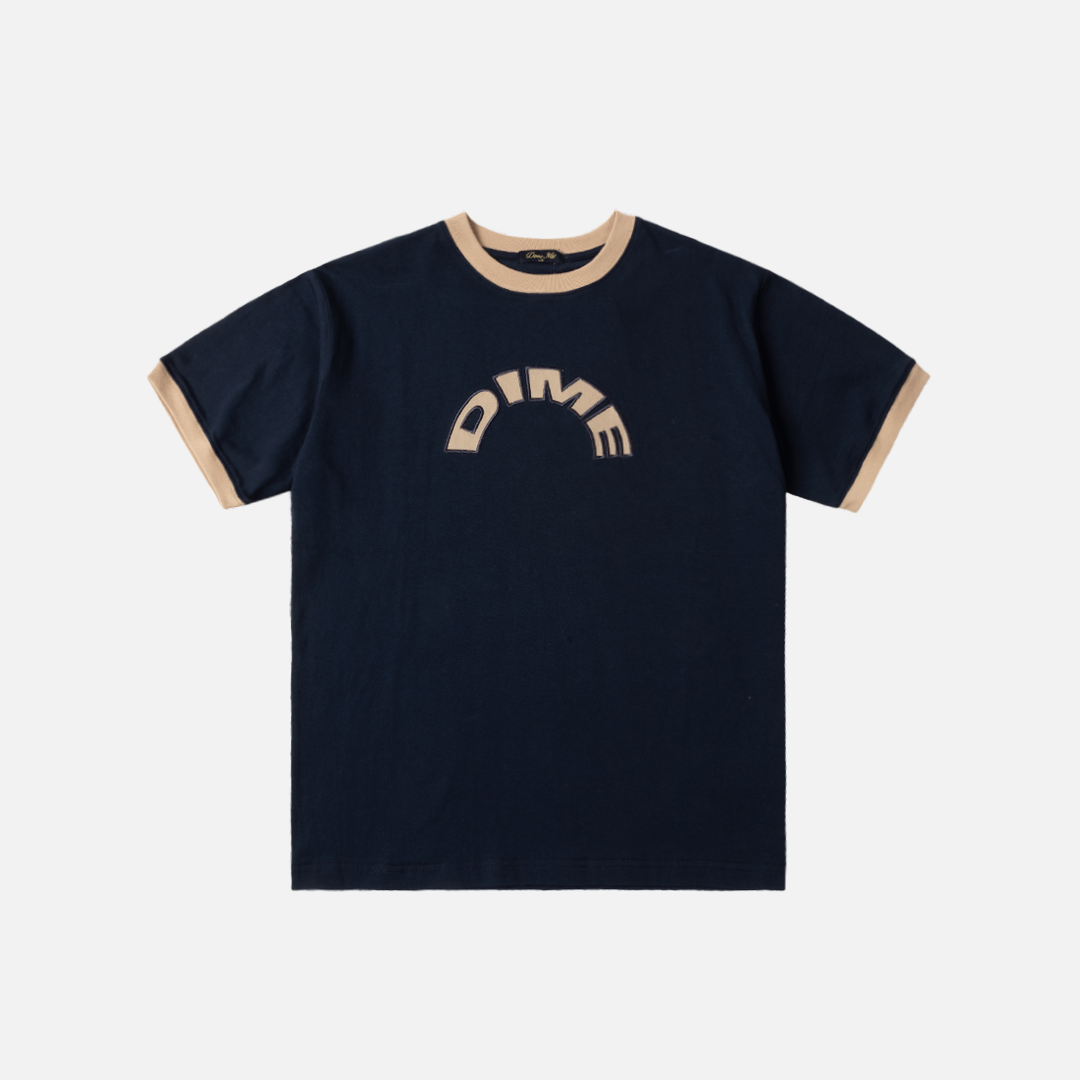 Dime Arch Ringer T-Shirt - Navy
