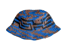 Load image into Gallery viewer, Sexhippies Crocheted Bucket Hat &quot;Royal/Brown&quot;
