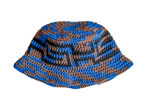 Sexhippies Crocheted Bucket Hat "Royal/Brown"