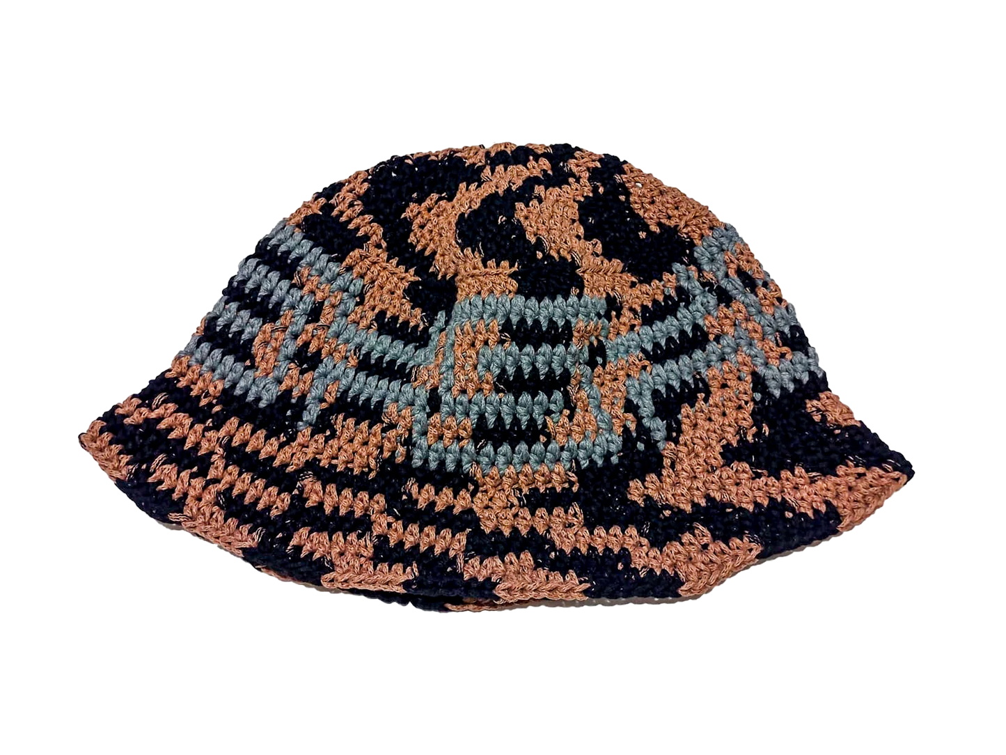 Sexhippies Crocheted Bucket Hat "Black/Tan"