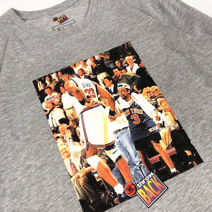 Mr. Throwback NYC Long Sleeve Tee - Ewing Spike Courtside Design "Grey"