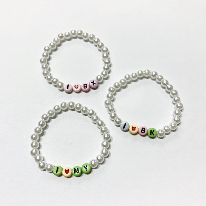 FUK'S SWEETHEART Beads Bracelet "I♡BX, I♡BK, I♡NY"
