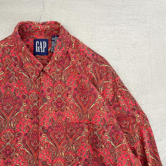 Old GAP Cotton / Rayon Paisley L/S Shirt