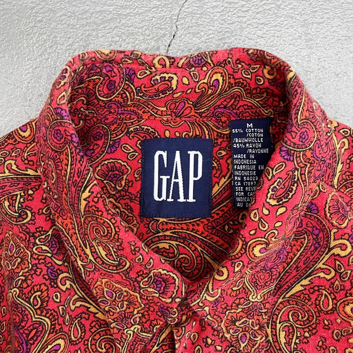 Old GAP Cotton / Rayon Paisley L/S Shirt
