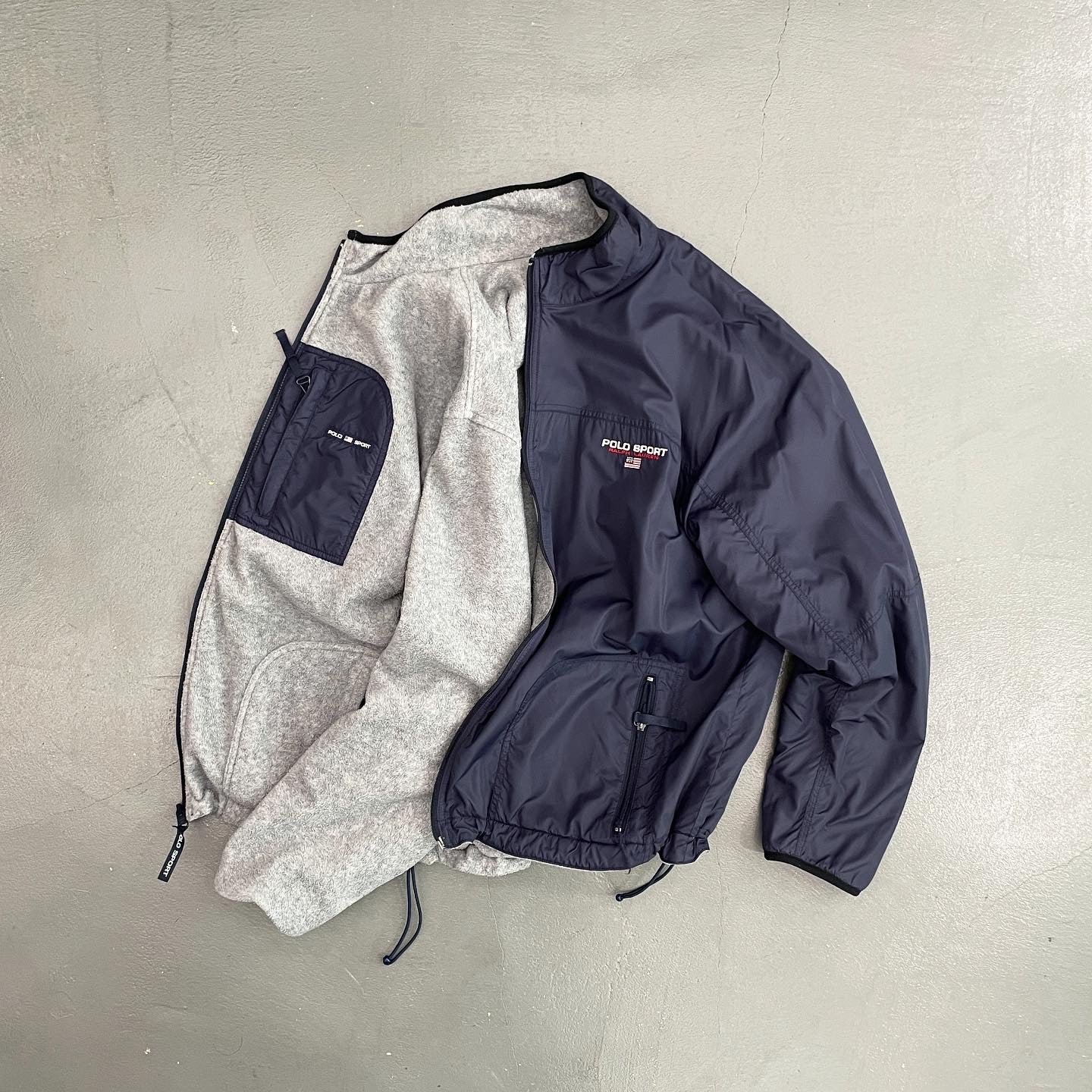 POLO SPORT Reversible Fleece Nylon Zip Jacket