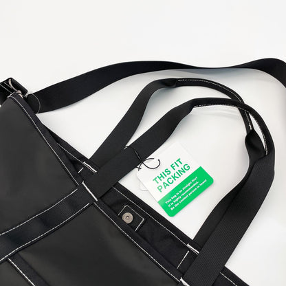 SLON x PACKING Utility Stitched Black Tote Bag
