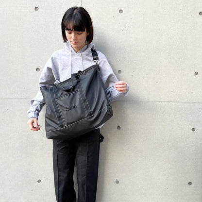 SLON x PACKING Utility Stitched Black Tote Bag