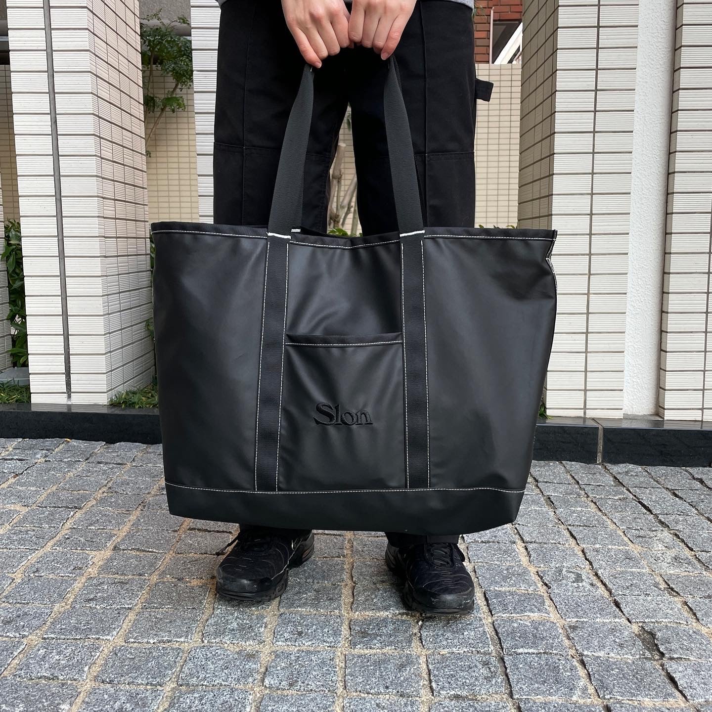 SLON x PACKING Utility Stitched Black Tote Bag – SLON STORE