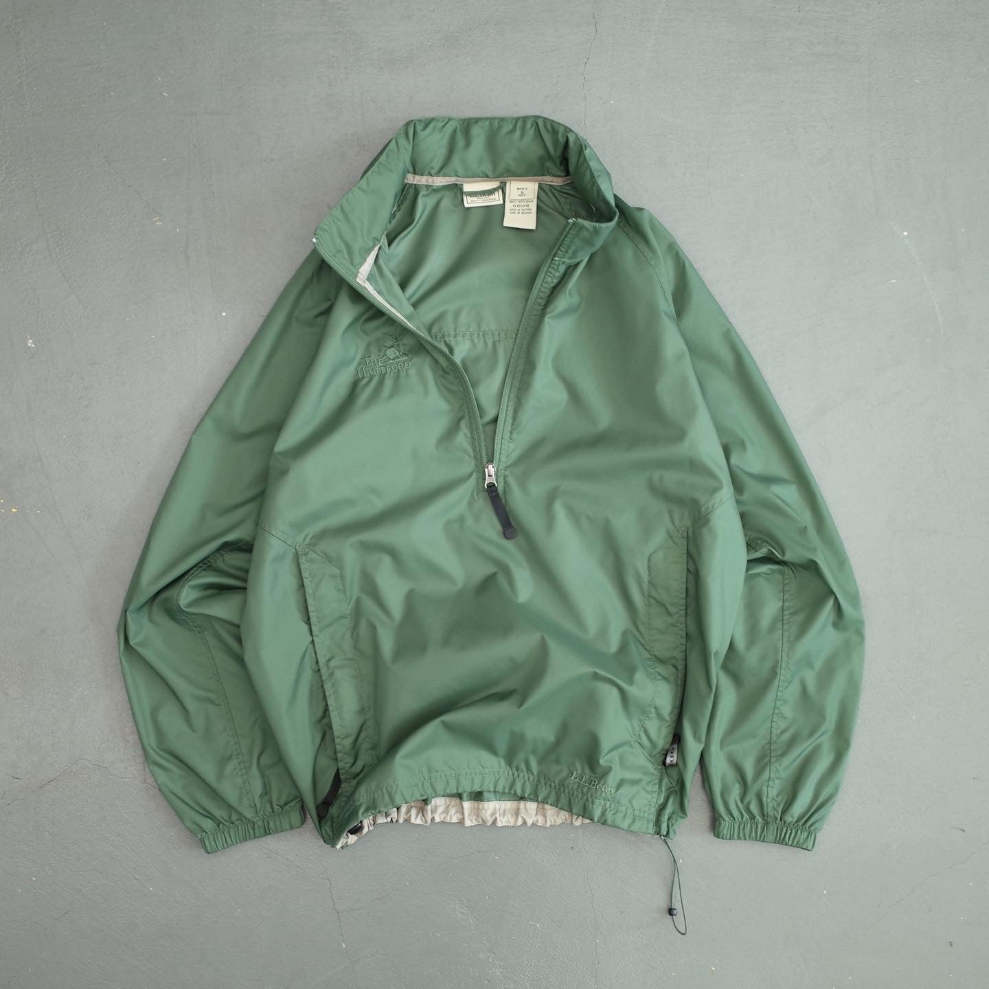L.L.Bean Quarter Zip Rip-stop Nylon Anorak Jacket With Hood