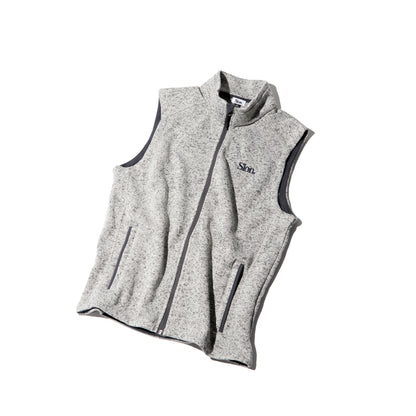 SLON Tech Logo Knit Fleece Vest "Grey Heather"