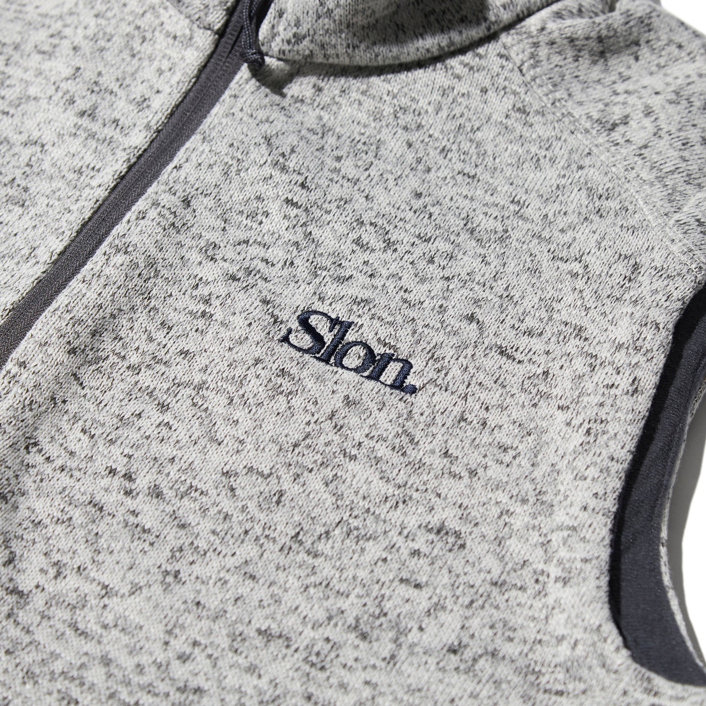 SLON Tech Logo Knit Fleece Vest "Grey Heather"