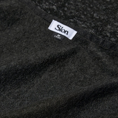 SLON Tech Logo Knit Fleece Vest "Black Heather"