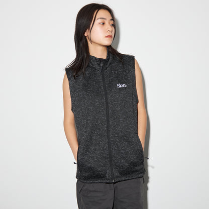 SLON Tech Logo Knit Fleece Vest "Black Heather"