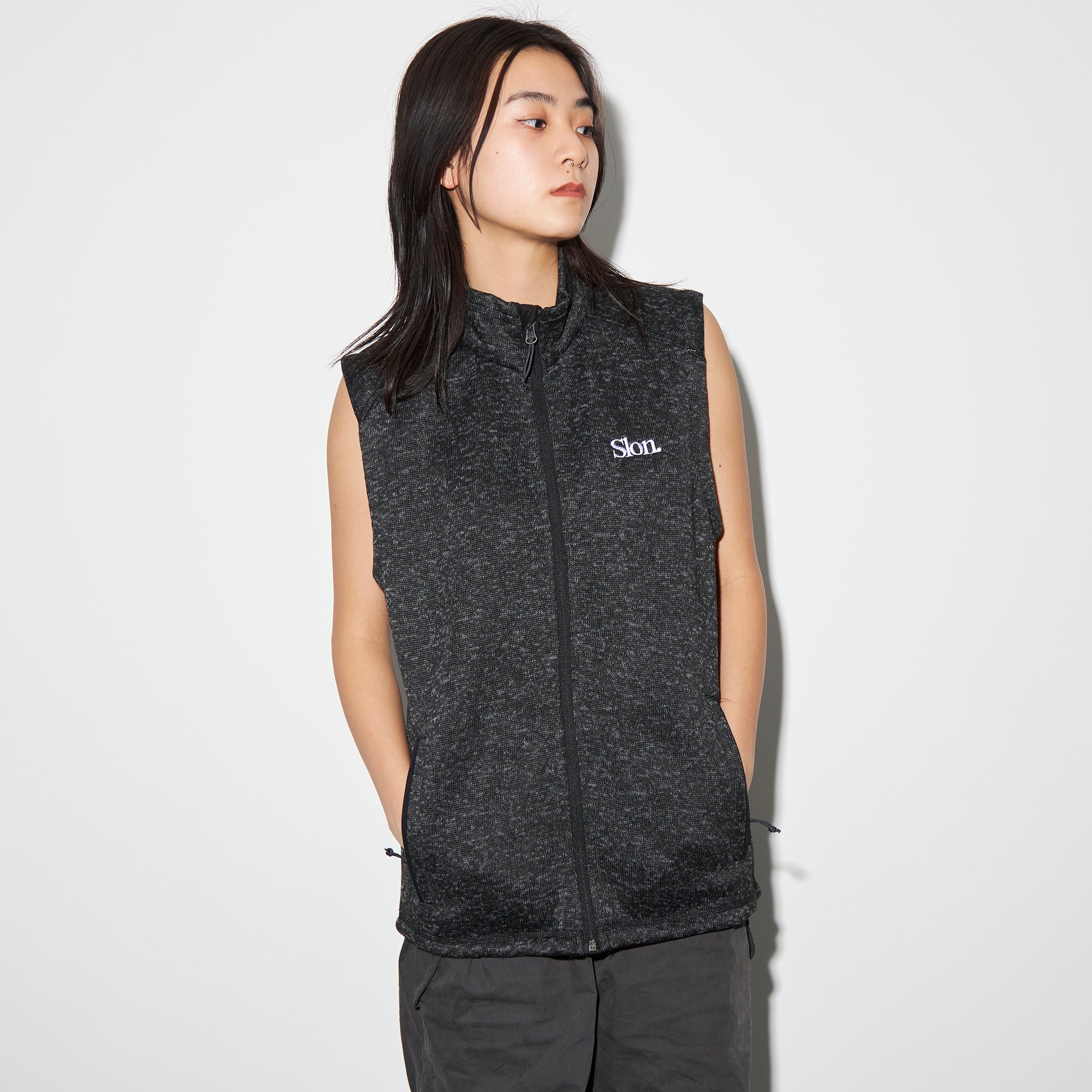 SLON Tech Logo Knit Fleece Vest 