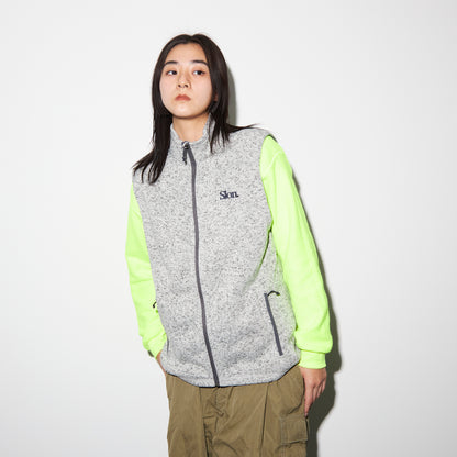 SLON Tech Logo Knit Fleece Vest "Grey Heather"