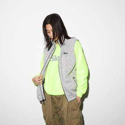 SLON Tech Logo Knit Fleece Vest "Grey Heather"