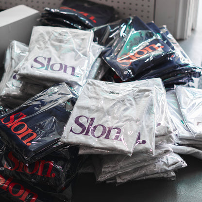 SLON Tech Logo L/S Tee "Navy x Red"