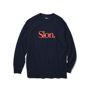 SLON Tech Logo L/S Tee "Navy x Red"