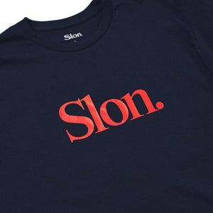 SLON Tech Logo L/S Tee "Navy x Red"