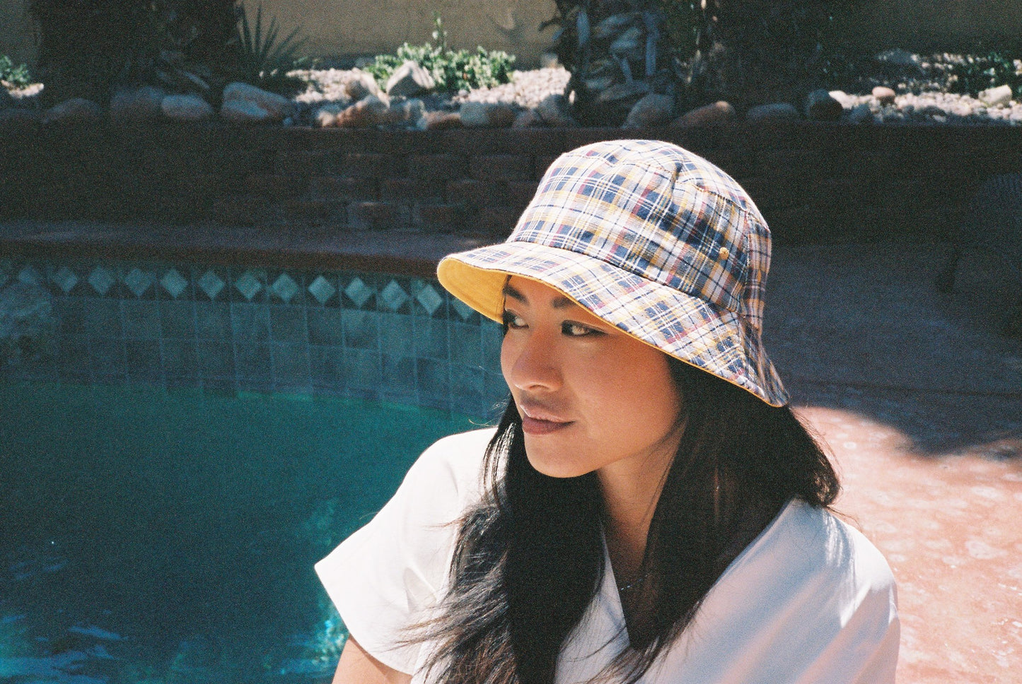 LITE YEAR Plaid Madras Bucket Hat "Yellow"