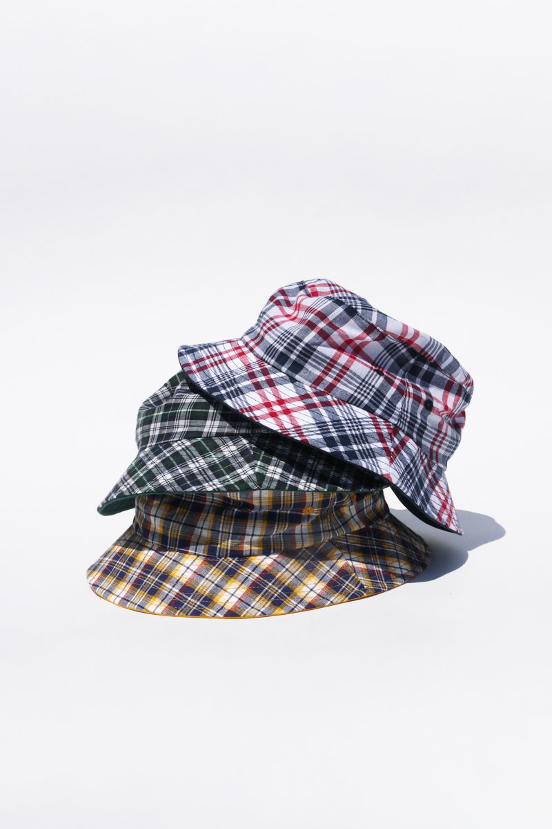 LITE YEAR Plaid Madras Bucket Hat "Yellow"