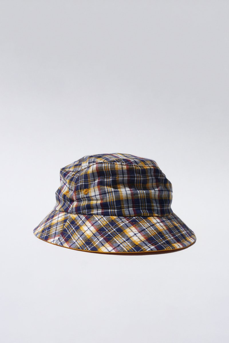 LITE YEAR Plaid Madras Bucket Hat "Yellow"